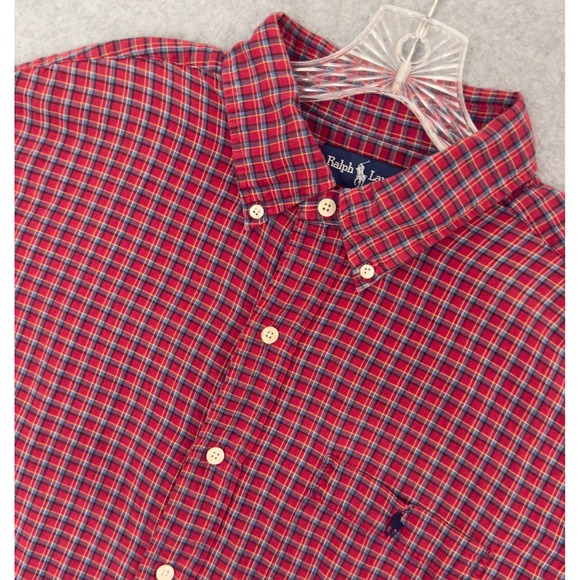 Ralph Lauren Other - Ralph Lauren Button Down Shirt Mens XL Red Plaid Heritage Short Sleeve Cotton